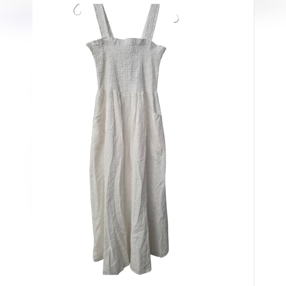 NWT Black Tape White Sleeveless Eyelet Dress SZ S